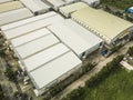 A large cluster of expansive warehouses on former farmland property. Industrial zone in Lipa, Batangas