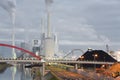 Large coal-fired power plant causing global warming and climate change Royalty Free Stock Photo