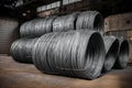 Large coil of Aluminum wire Royalty Free Stock Photo