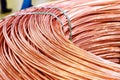 Large coil of copper wire Royalty Free Stock Photo