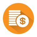 Large Coins Icon great for any use, Vector EPS10.