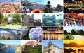 Large collage with a variety of landscapes and landmarks of Porto, Portugal. Royalty Free Stock Photo