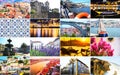 Large collage with a variety of landscapes and landmarks of Porto, Portugal. Royalty Free Stock Photo