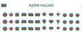 Large collection of Azerbaijan flags of various shapes and effects