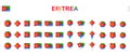 Large collection of Eritrea flags of various shapes and effects
