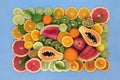 Large Collection of Healthy High Fibre Fruit Royalty Free Stock Photo