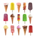 Large collection of ice cream and lollies Royalty Free Stock Photo
