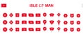 Large collection of Isle of Man flags of various shapes and effects Royalty Free Stock Photo
