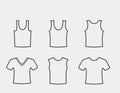 A large collection of men`s and women`s T-shirts