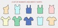 A large collection of men`s and women`s T-shirts