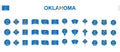 Large collection of Oklahoma flags of various shapes and effects