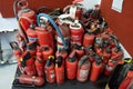 Fire extinguishers. Retro collection.