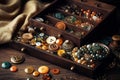 Large collection of old vintage sewing buttons, AI Generated Royalty Free Stock Photo