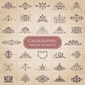 Large collection of ornate calligraphic design elements - vector set Royalty Free Stock Photo