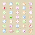 Large collection of round smiley icons