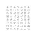 Business and User Interface Line Icon Set Isolated on White Background Royalty Free Stock Photo