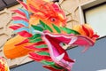 Large colorful Chinese Dragon decoration at China town in Yokohama, Japan