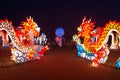 Large colorful Lantern showing and decorated for tourism on Chinese New Year Celebration in Thailand.