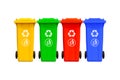 Large colorful trash cans collection