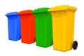 Large colorful trash cans collection