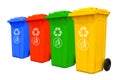 Large colorful trash cans collection