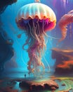 Large Colourful Jellyfish