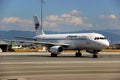 Large commercial aircraft on the runway, preparing to take off, Bulgaian Air Charter