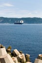 Large Commercial Ship in Baie Comeau Quebec Canada