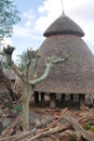 Large communal hut in a Konso tribe village in Ethiopia