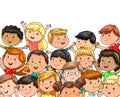 Large company joyful children different nationalities