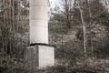 Large grey concrete bridge pillar.. Royalty Free Stock Photo