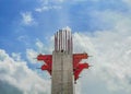 Large concrete columns - The construction of Pole the BTS train on roads in Bangkok at Thailand on Ã Â¸Âºnature background