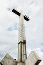 Large concrete cross seen from a low perspective