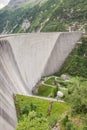 Reservoir dam of a glacier lake in the Alps, mountains of Tirol, Austria. Royalty Free Stock Photo