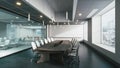 Modern interior of meeting room in office.3d illustration Royalty Free Stock Photo