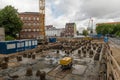 Large construction site in downtown Hamburg, Germany