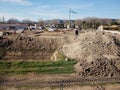 Large construction site for the extension of a nursery school in Senas in the Bouches du Rhone department in France