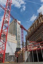 Large construction site in Frankfurt am Main at the exhibition ground