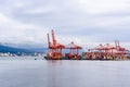 Large container cranes in Vancouver Harbour, BC, Canada