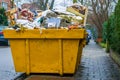 Large container full of bulky waste, recycling concept, huge pile of garbage