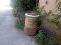 A large container jar made from clay used in the past to preserve dates in the Oasis of Figuig