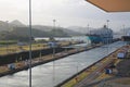 Container Ship Enters Panama Canal Lock