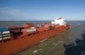 Large container vessel ship and the horizon. Royalty Free Stock Photo