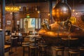 Large, copper fermentation vat in Bushmills whiskey distillery and bar as decoration