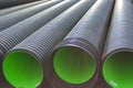 Large corrugated PVC pipes for drainage