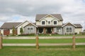 Large Country Style House Home with Double Car Garage in the Fraser Valley Royalty Free Stock Photo