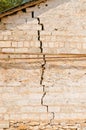 A large crack in the wall Royalty Free Stock Photo
