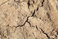 Large cracks on dry ground close up Royalty Free Stock Photo