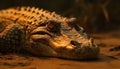 Large crocodile dangerous teeth in portrait generated by AI