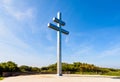 Large cross of Lorraine on Juno Beach in Normandy